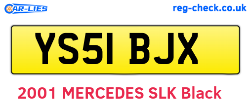 YS51BJX are the vehicle registration plates.