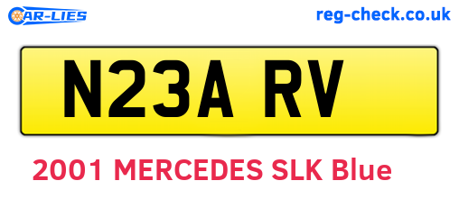 N23ARV are the vehicle registration plates.
