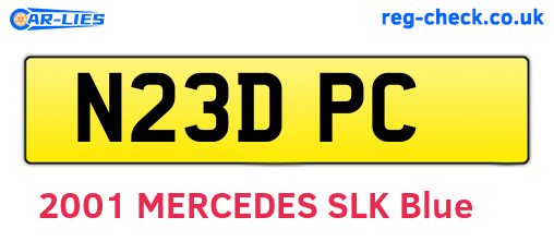 N23DPC are the vehicle registration plates.