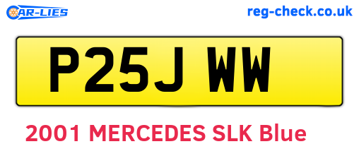 P25JWW are the vehicle registration plates.