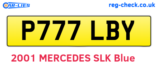 P777LBY are the vehicle registration plates.