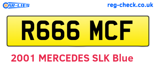 R666MCF are the vehicle registration plates.