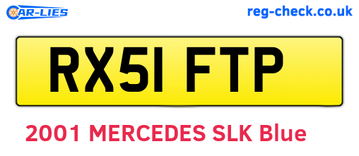 RX51FTP are the vehicle registration plates.