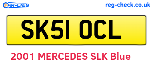 SK51OCL are the vehicle registration plates.