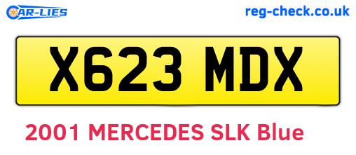 X623MDX are the vehicle registration plates.