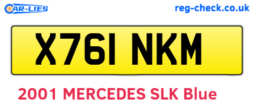 X761NKM are the vehicle registration plates.