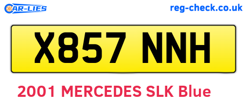 X857NNH are the vehicle registration plates.