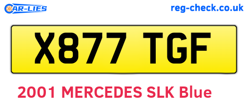 X877TGF are the vehicle registration plates.