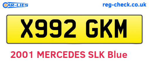 X992GKM are the vehicle registration plates.