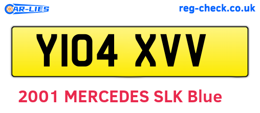 Y104XVV are the vehicle registration plates.