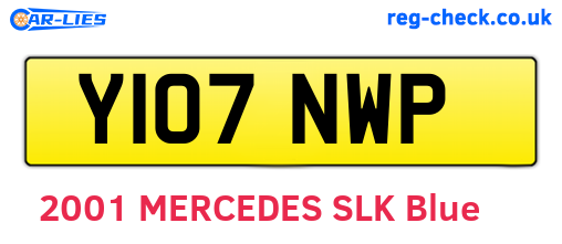 Y107NWP are the vehicle registration plates.