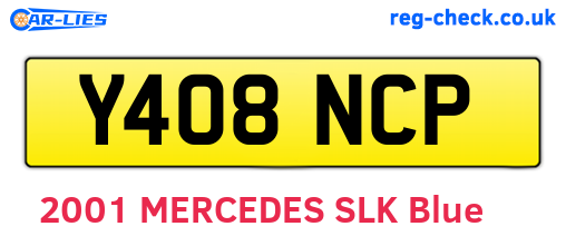 Y408NCP are the vehicle registration plates.