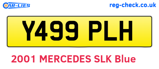 Y499PLH are the vehicle registration plates.