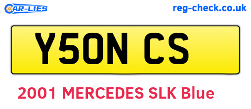 Y50NCS are the vehicle registration plates.