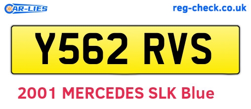Y562RVS are the vehicle registration plates.