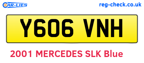 Y606VNH are the vehicle registration plates.
