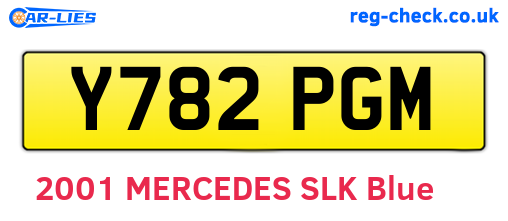 Y782PGM are the vehicle registration plates.