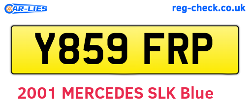 Y859FRP are the vehicle registration plates.