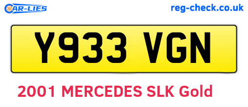 Y933VGN are the vehicle registration plates.
