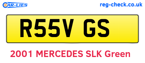 R55VGS are the vehicle registration plates.