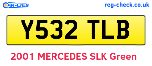 Y532TLB are the vehicle registration plates.