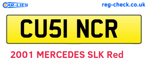 CU51NCR are the vehicle registration plates.