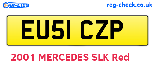EU51CZP are the vehicle registration plates.