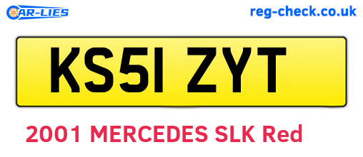 KS51ZYT are the vehicle registration plates.