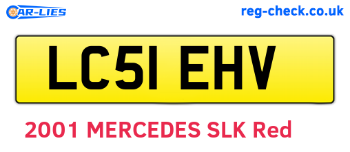 LC51EHV are the vehicle registration plates.