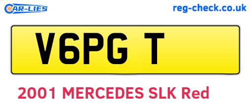 V6PGT are the vehicle registration plates.