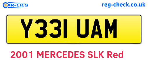 Y331UAM are the vehicle registration plates.
