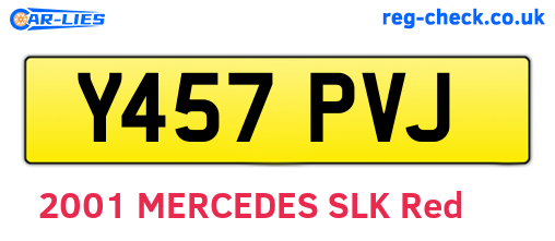 Y457PVJ are the vehicle registration plates.
