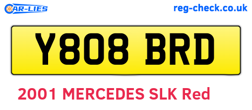 Y808BRD are the vehicle registration plates.