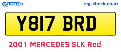 Y817BRD are the vehicle registration plates.