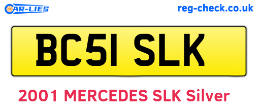 BC51SLK are the vehicle registration plates.