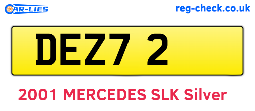 DEZ72 are the vehicle registration plates.