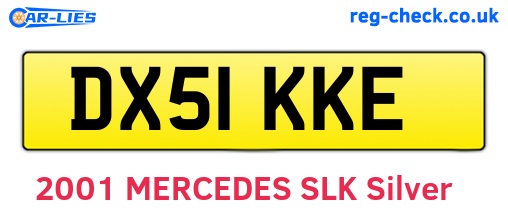 DX51KKE are the vehicle registration plates.