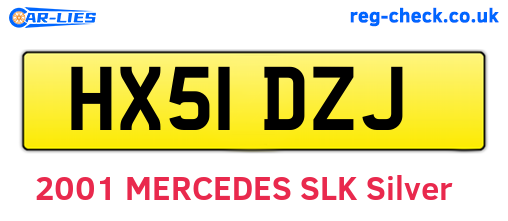 HX51DZJ are the vehicle registration plates.