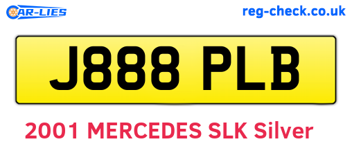 J888PLB are the vehicle registration plates.