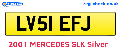 LV51EFJ are the vehicle registration plates.