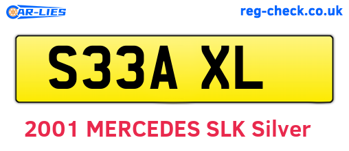 S33AXL are the vehicle registration plates.
