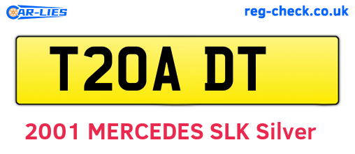 T20ADT are the vehicle registration plates.