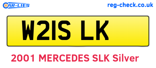 W21SLK are the vehicle registration plates.