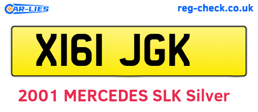 X161JGK are the vehicle registration plates.