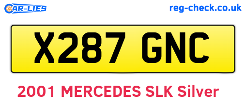 X287GNC are the vehicle registration plates.