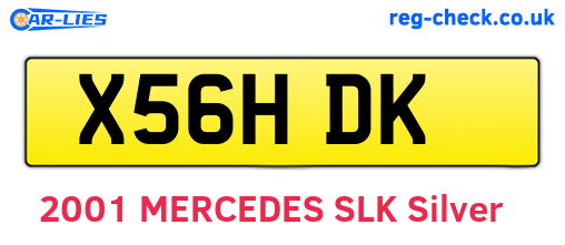 X56HDK are the vehicle registration plates.