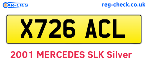 X726ACL are the vehicle registration plates.