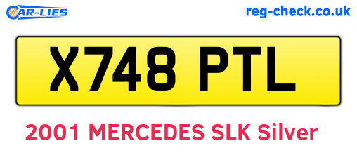 X748PTL are the vehicle registration plates.
