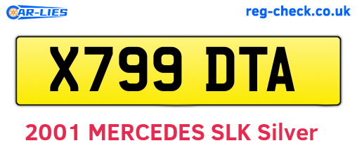 X799DTA are the vehicle registration plates.