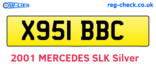 X951BBC are the vehicle registration plates.